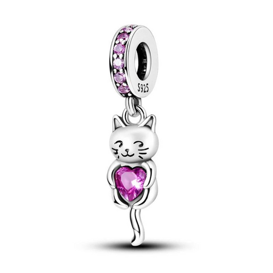 Berloque de Prata 925 Love Cat